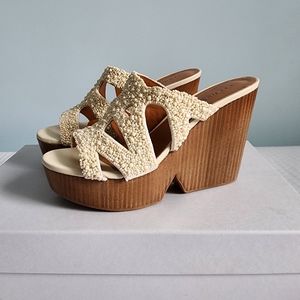 Clergerie Delphy Beaded Platform Sandals